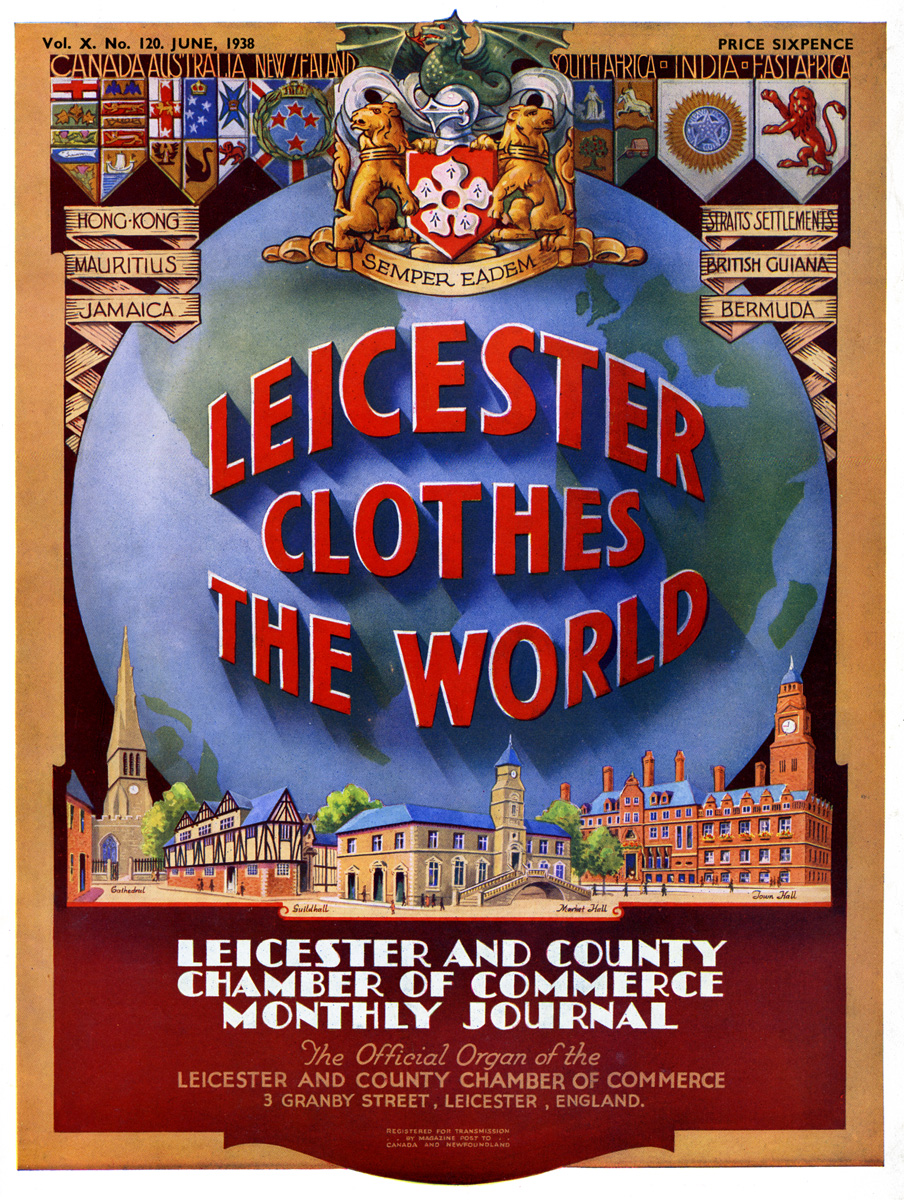 Cover of the June 1938 edition of the Leicester and County  Chamber of Commerce Monthly Journal